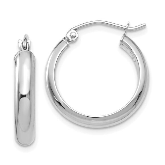 Kazi Luxury 14k White Gold Hoop Earrings